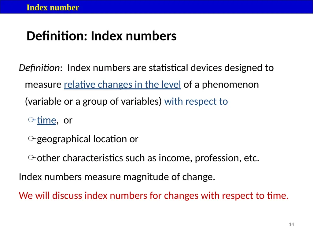 Module 16: Price Index Session I 2 Contents – - slide 14 of 33