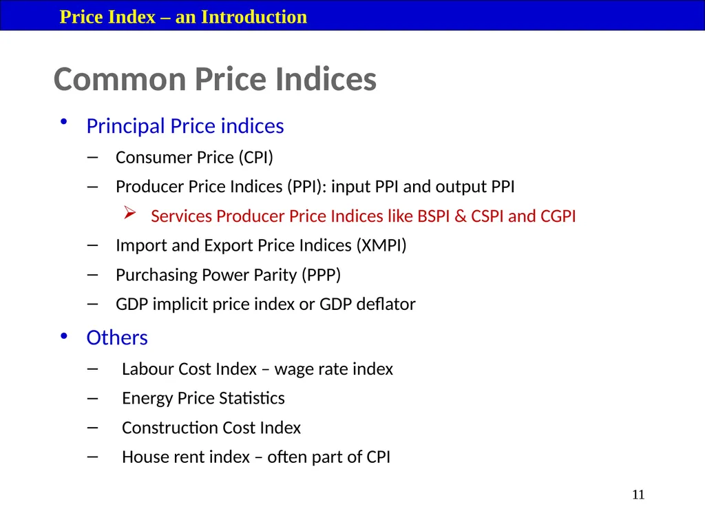 Module 16: Price Index Session I 2 Contents – - slide 11 of 33