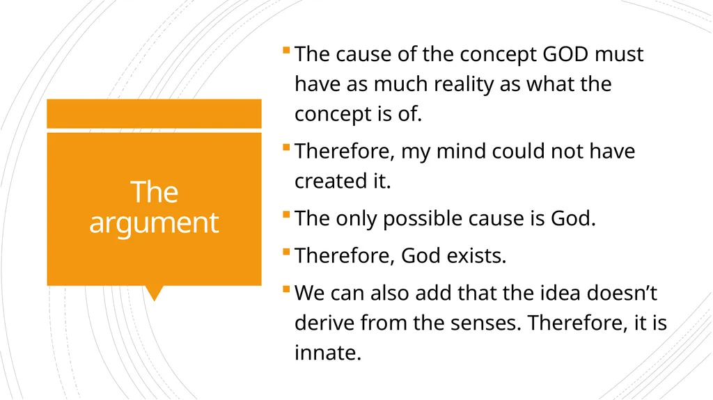 Descartes’ trademark argument Michael Lacewing The - slide 10 of 13