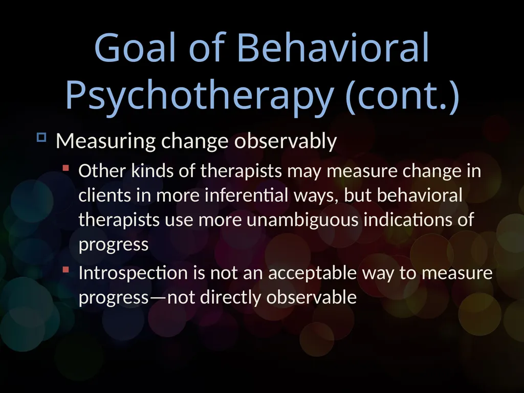 Chapter 14 Behavioral Psychotherapy Behavioral - slide 8 of 26