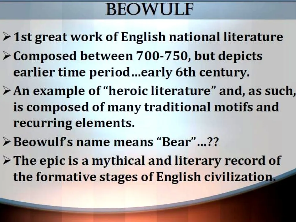 English Literature An Introduction Presentation - slide 14 of 18