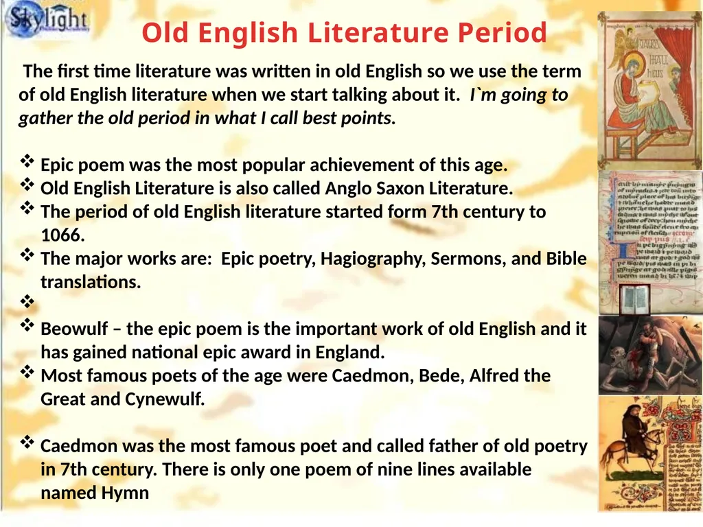 English Literature An Introduction Presentation - slide 12 of 18