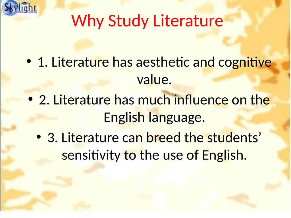 English Literature An Introduction Presentation - slide 7 of 18