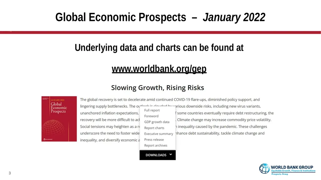 Global Economic Prospects January 2022 - slide 3 of 16