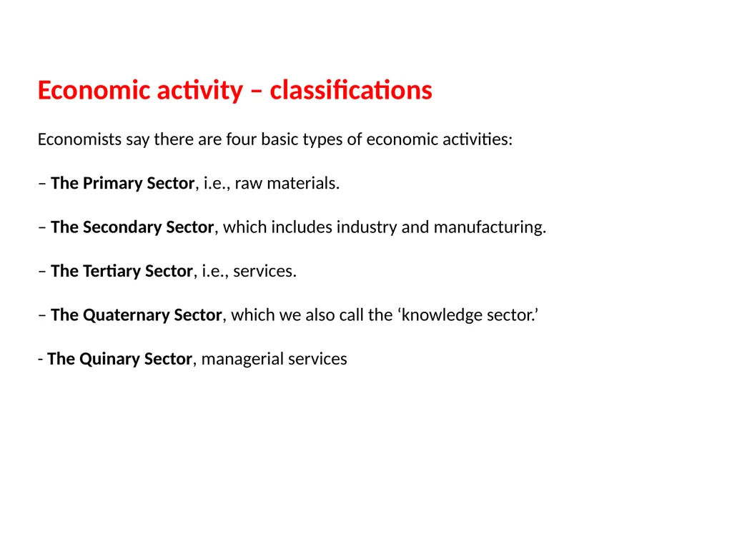 Concept and Classification of Economic Activities - slide 4 of 12