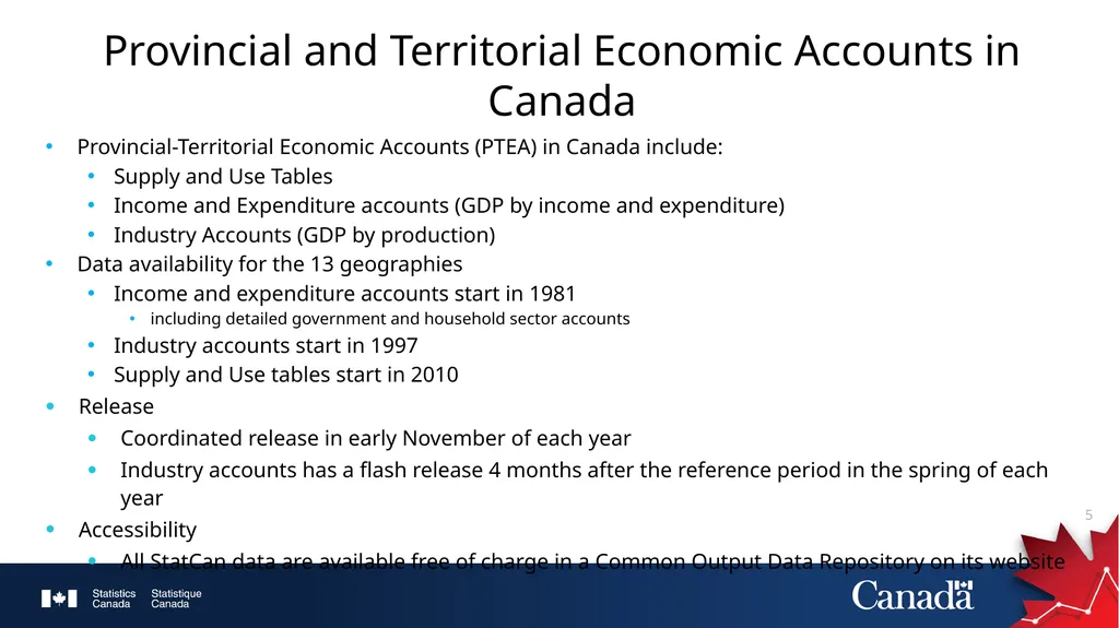 Provincial and Territorial Economic Accounts at - slide 5 of 23