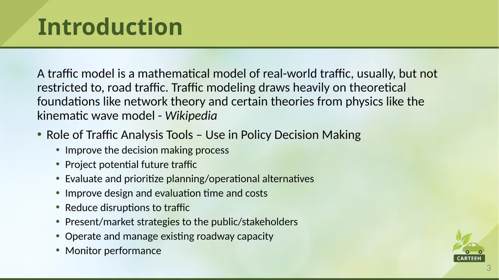 www.carteeh.org Lecture #11: Traffic Modeling - slide 3 of 29