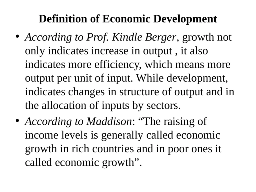 Unit 3 Economic Growth and Development Meaning of - slide 5 of 16