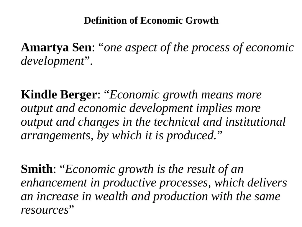 Unit 3 Economic Growth and Development Meaning of - slide 2 of 16