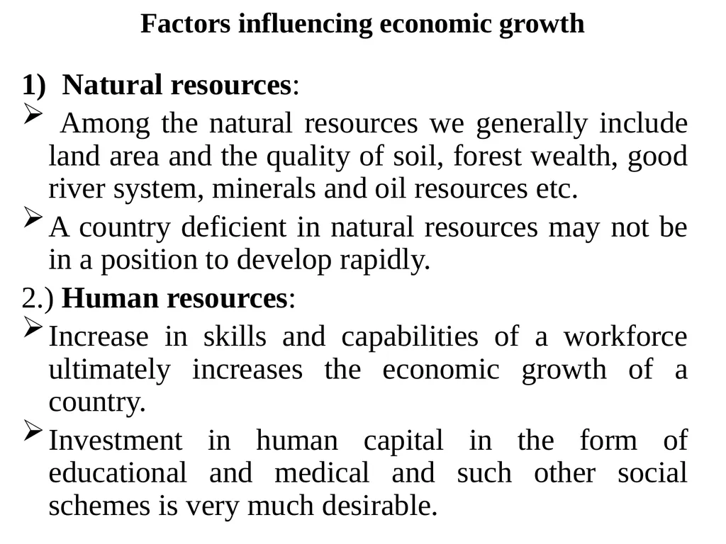 Unit 3 Economic Growth and Development Meaning of - slide 3 of 16