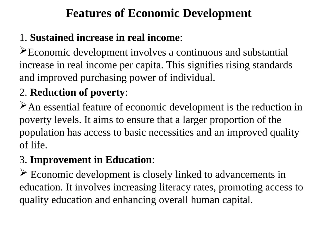 Unit 3 Economic Growth and Development Meaning of - slide 6 of 16