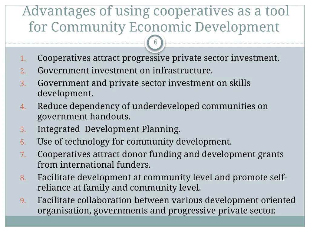 A Community Economic Development Model Based on - slide 6 of 33