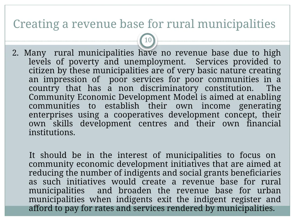 A Community Economic Development Model Based on - slide 10 of 33