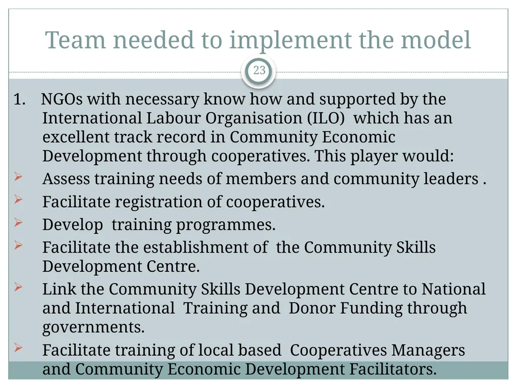 A Community Economic Development Model Based on - slide 23 of 33