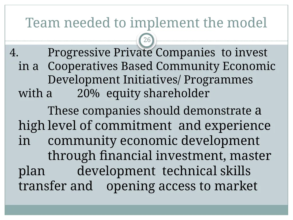 A Community Economic Development Model Based on - slide 26 of 33