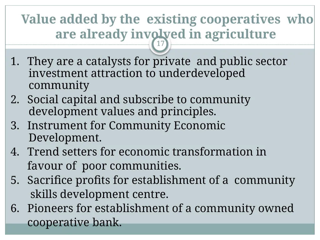 A Community Economic Development Model Based on - slide 17 of 33