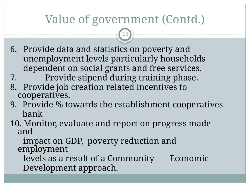 A Community Economic Development Model Based on - slide 19 of 33