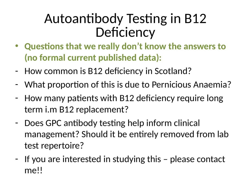 A quick guide to Immunology testing in Pernicious - slide 8 of 9