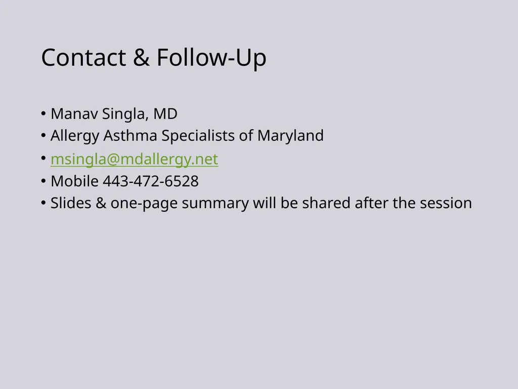 Update on Pediatric Allergy & Immunology Focus on - slide 46 of 47