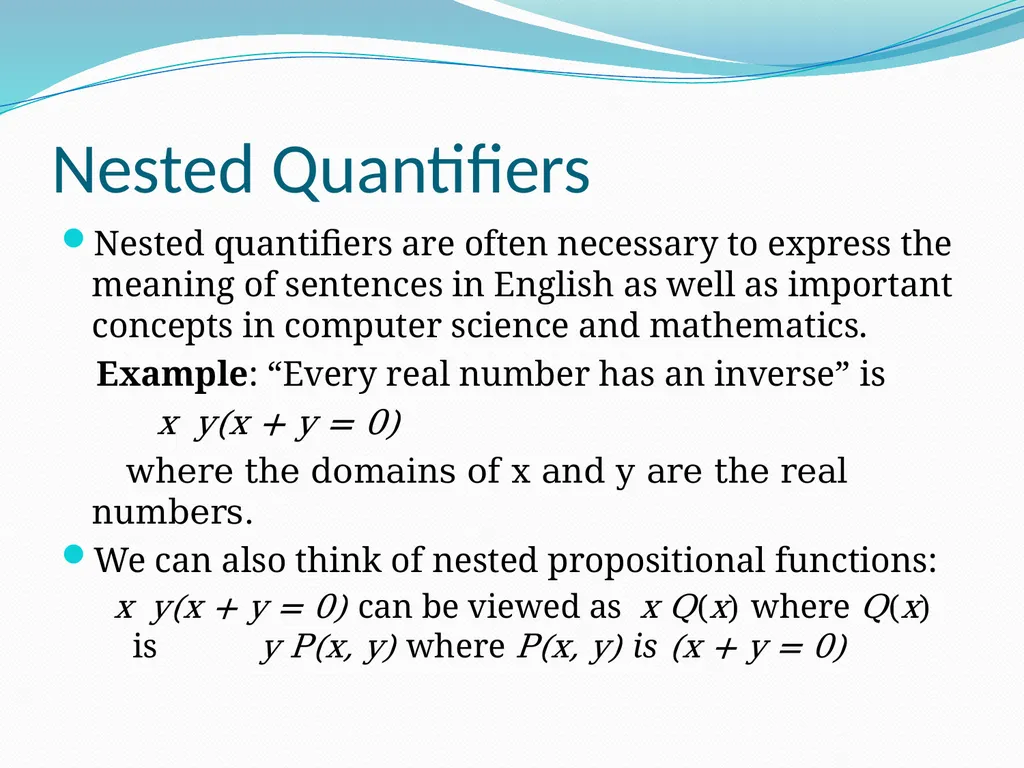 The Foundations: Logic and Proofs Chapter 1, Part - slide 43 of 57