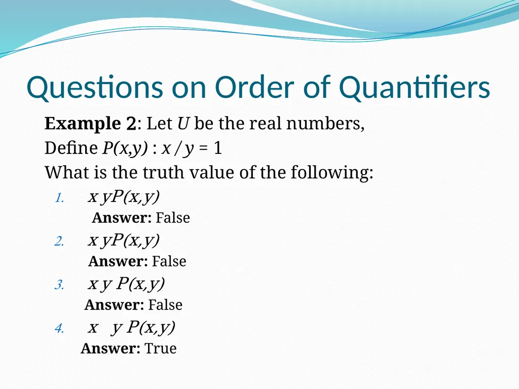 The Foundations: Logic and Proofs Chapter 1, Part - slide 47 of 57