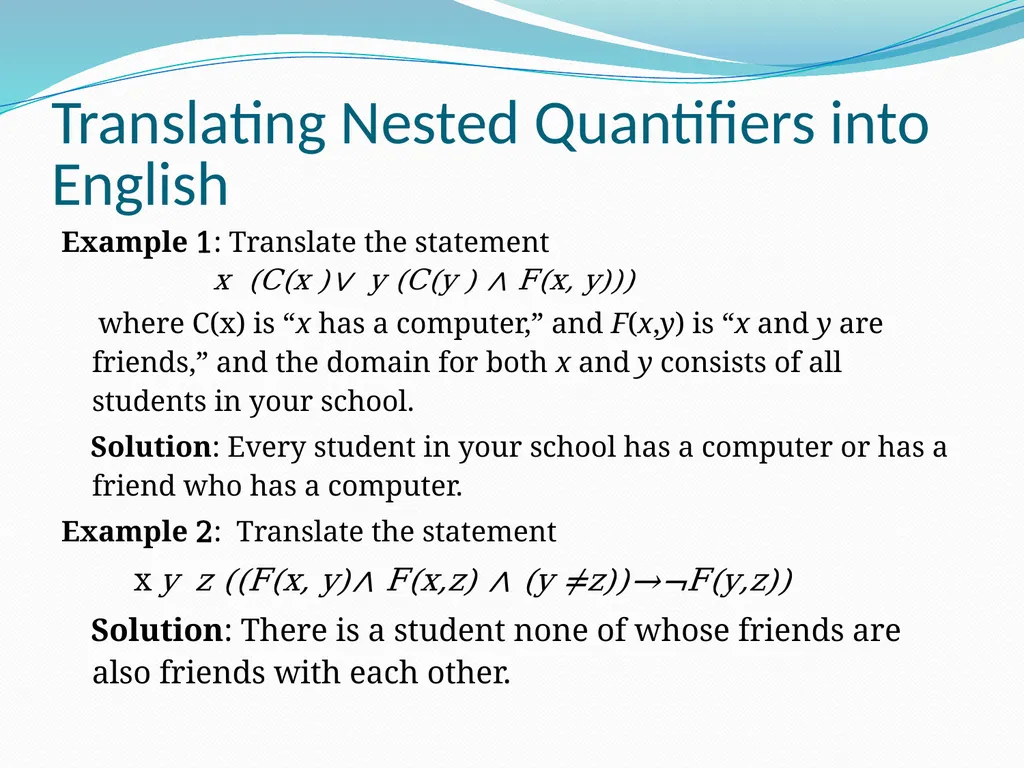 The Foundations: Logic and Proofs Chapter 1, Part - slide 49 of 57