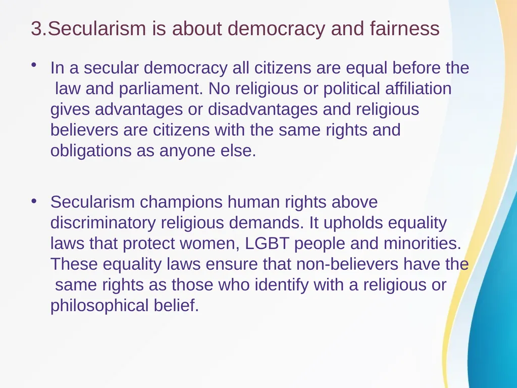 SECULARISM POWERPOINT PRESENTATION ON SECULARISM - slide 10 of 21