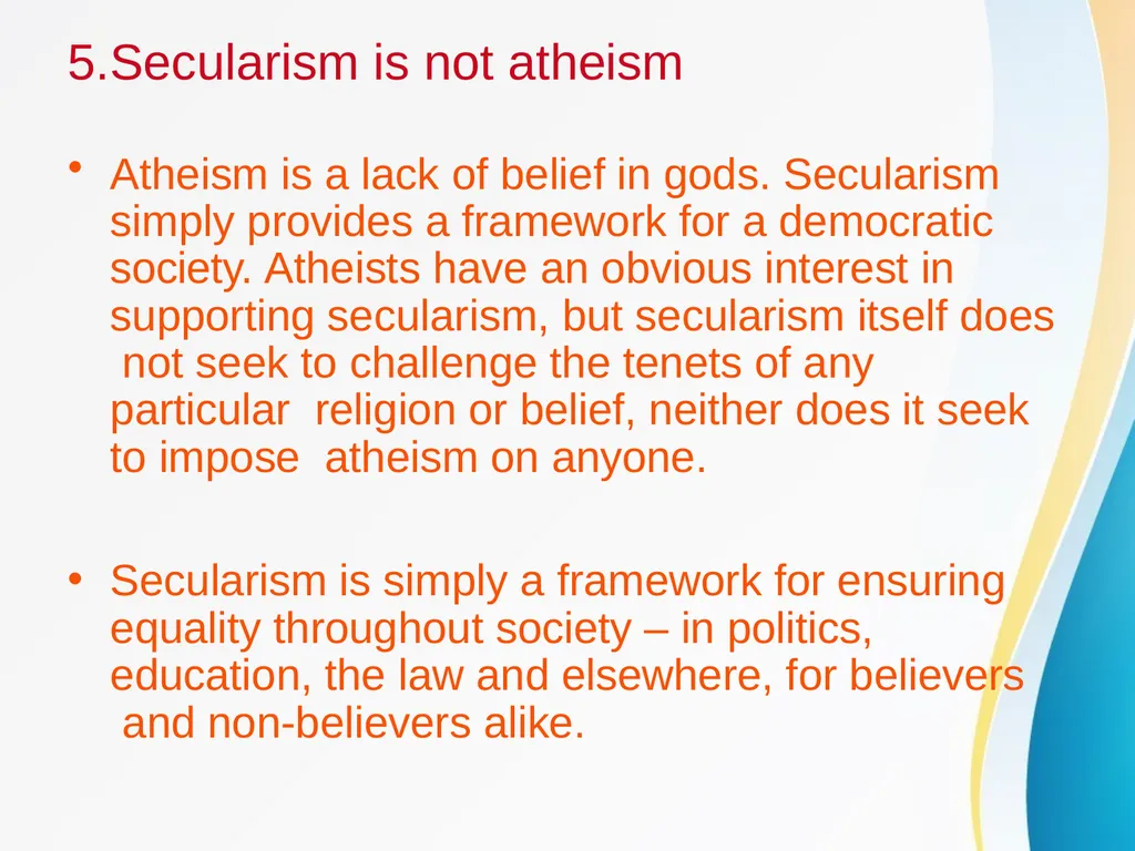 SECULARISM POWERPOINT PRESENTATION ON SECULARISM - slide 12 of 21