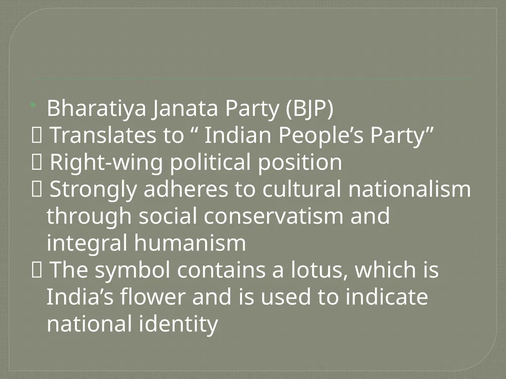 POLITICAL PARTY SYSTEM IN INDIA Dr. Pranami Laskar - slide 5 of 12
