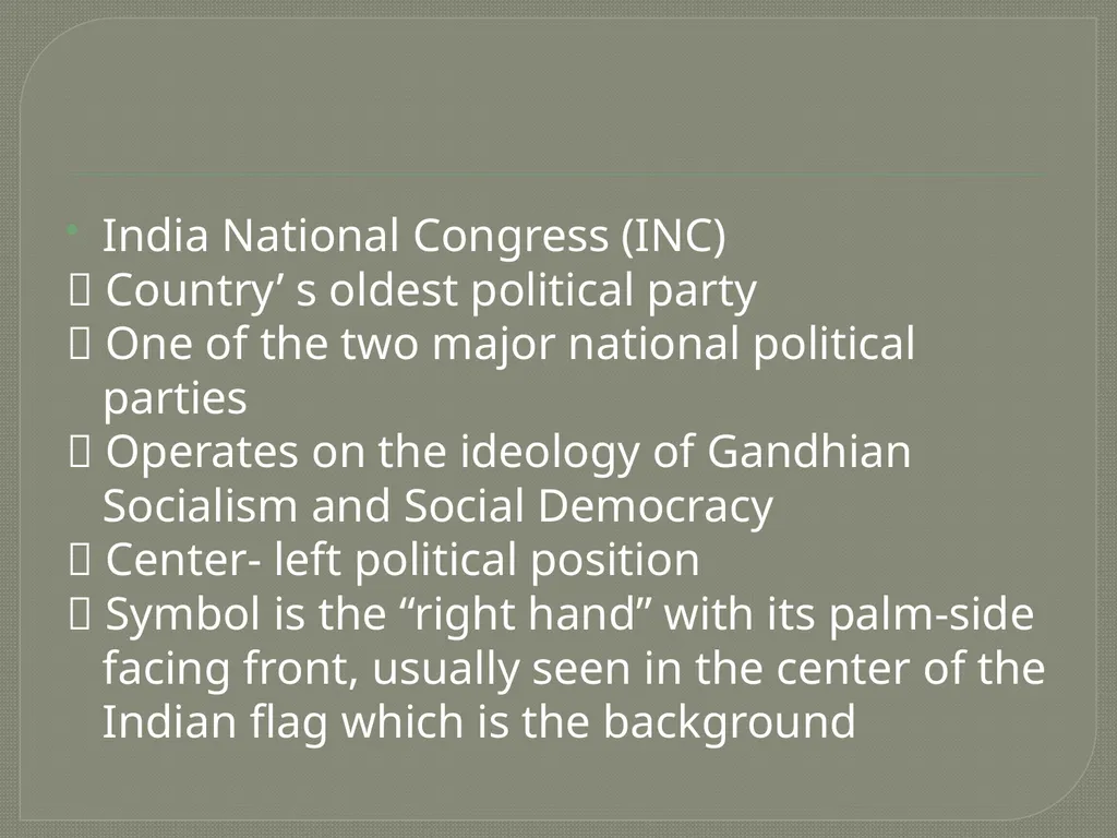POLITICAL PARTY SYSTEM IN INDIA Dr. Pranami Laskar - slide 8 of 12