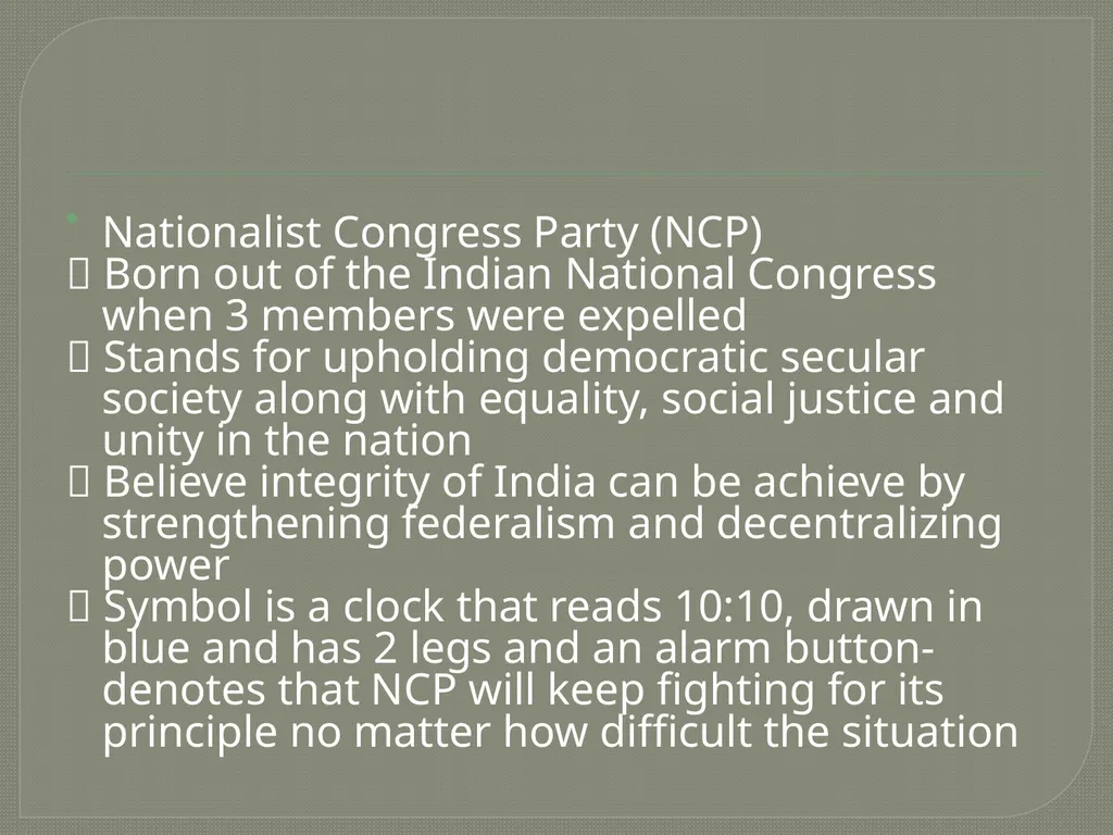 POLITICAL PARTY SYSTEM IN INDIA Dr. Pranami Laskar - slide 9 of 12