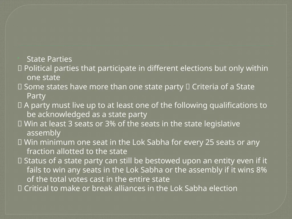 POLITICAL PARTY SYSTEM IN INDIA Dr. Pranami Laskar - slide 10 of 12