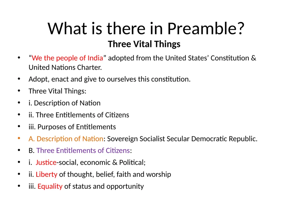 Preamble of Indian Constitution Paste preamble Why - slide 10 of 15