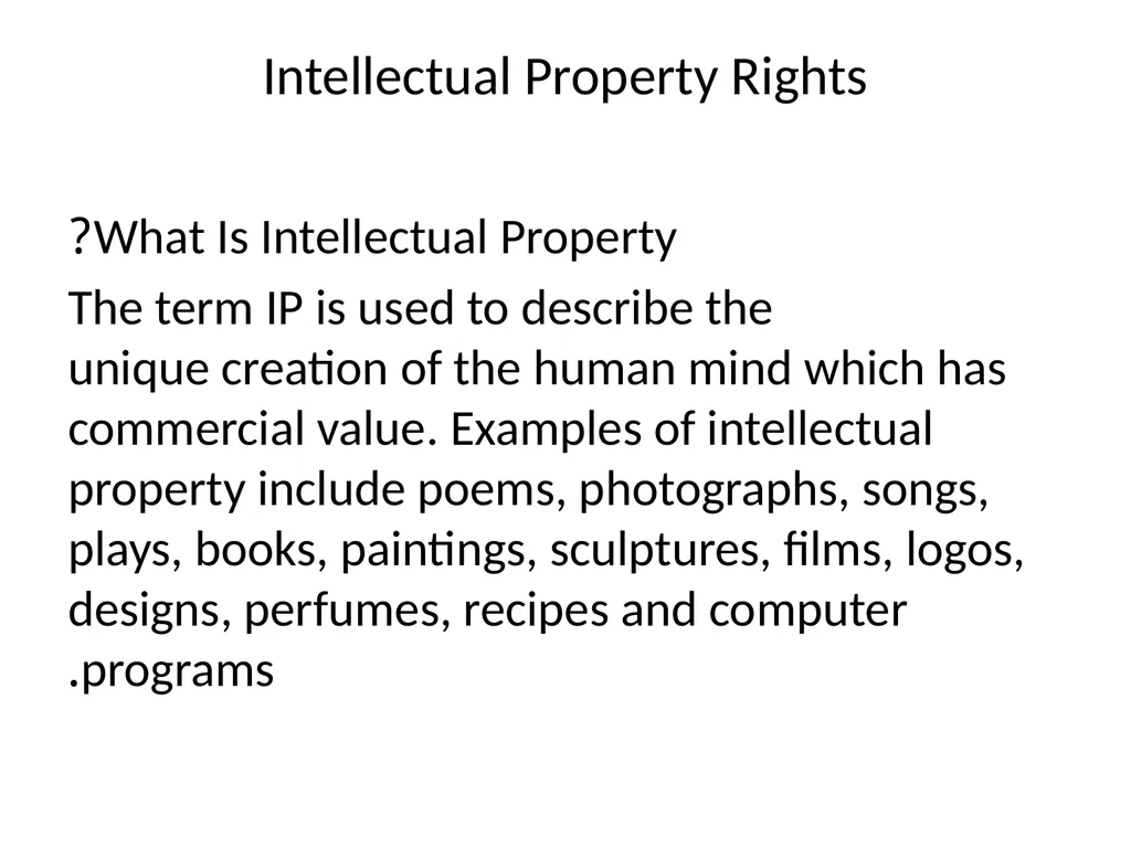 Intellectual Property Rights - Software ownership - slide 2 of 12