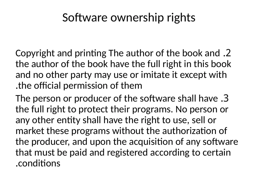 Intellectual Property Rights - Software ownership - slide 9 of 12