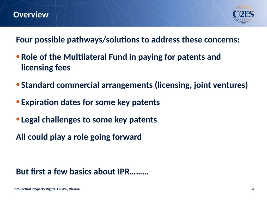 Intellectual Property Rights and Limits on HFCs: - slide 4 of 20