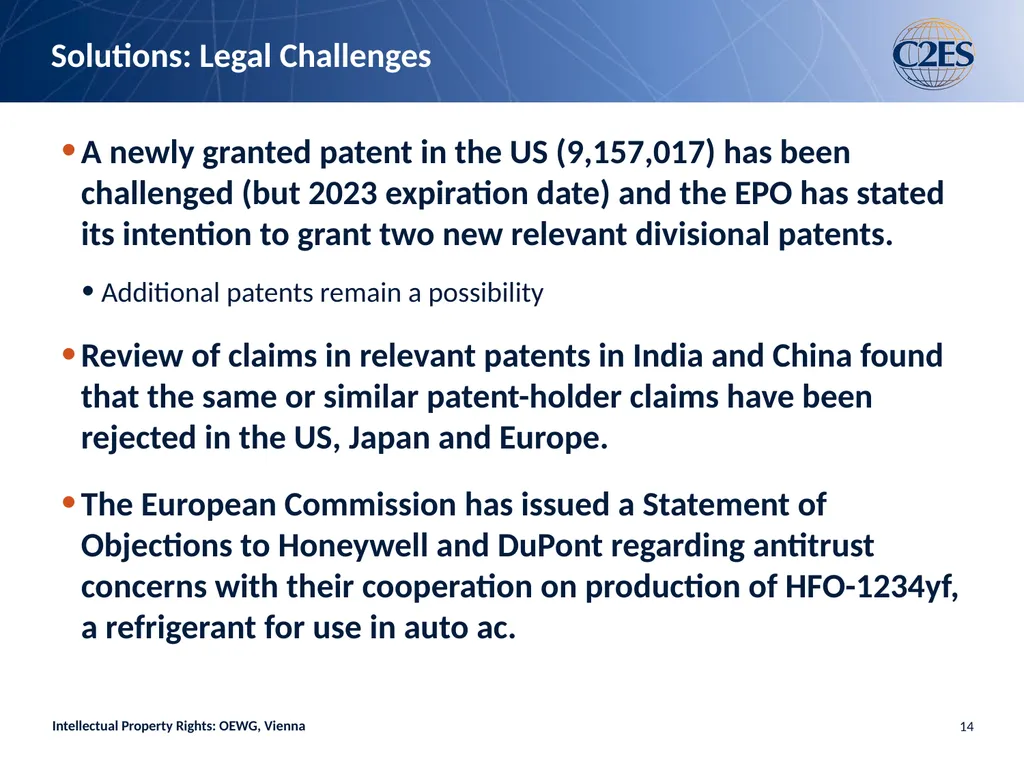 Intellectual Property Rights and Limits on HFCs: - slide 14 of 20