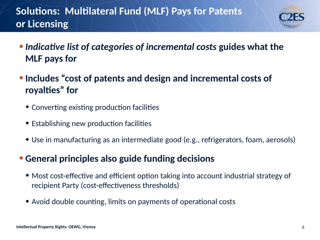 Intellectual Property Rights and Limits on HFCs: - slide 6 of 20