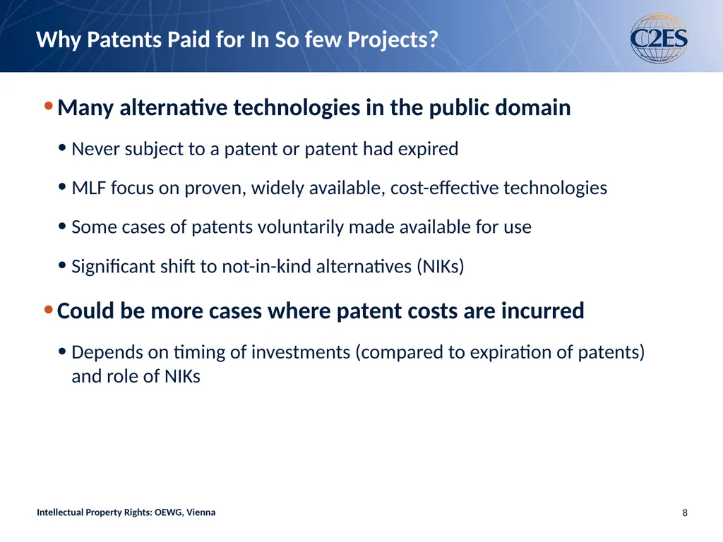 Intellectual Property Rights and Limits on HFCs: - slide 8 of 20