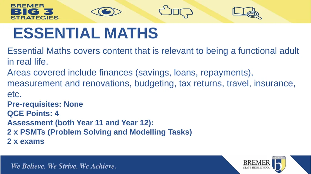 Bremer State High School Mathematics Subjects for - slide 4 of 13