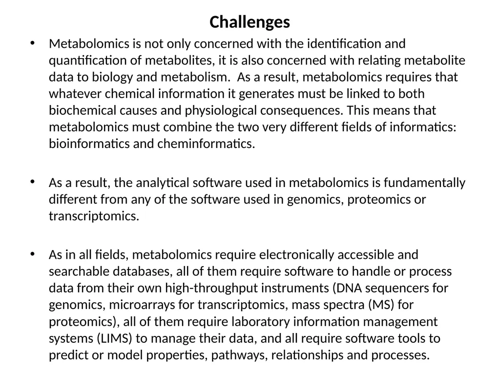 Current Progress in computational metabolomics - slide 8 of 33