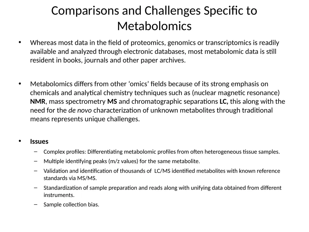Current Progress in computational metabolomics - slide 7 of 33