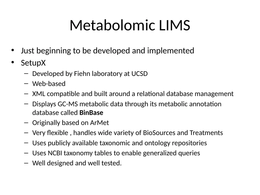 Current Progress in computational metabolomics - slide 15 of 33