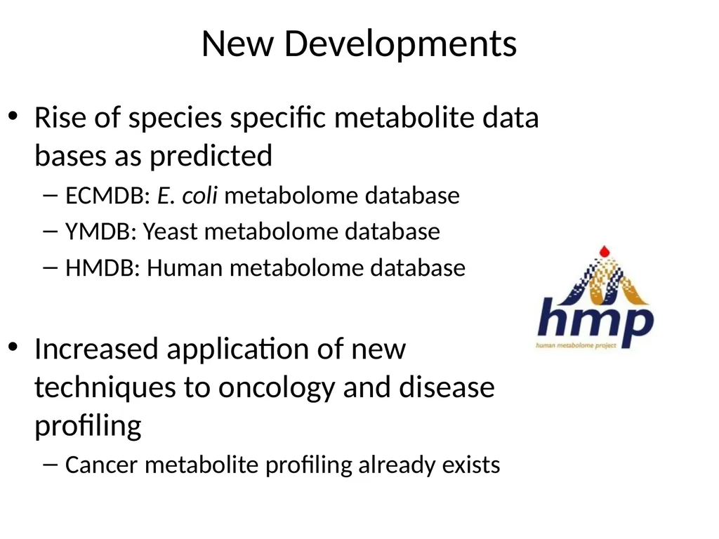 Current Progress in computational metabolomics - slide 31 of 33