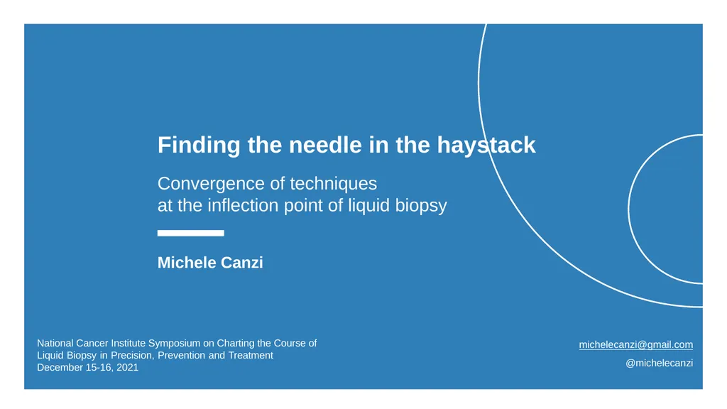 Finding the needle in the haystack Convergence of - slide 1 of 27