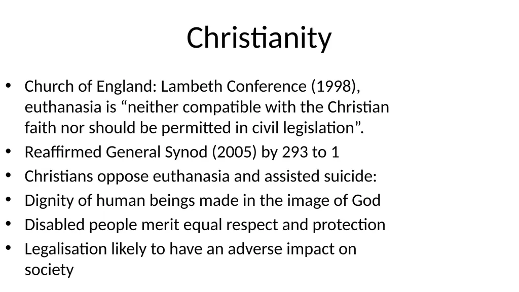 Religions and assisted dying: An overview Prof - slide 9 of 12