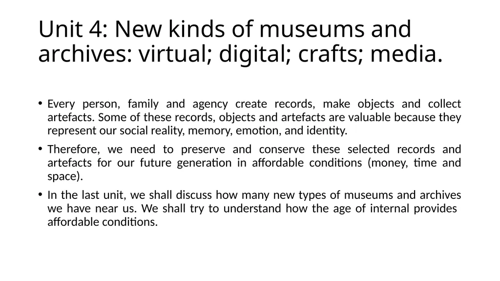 SEC IV: Archives and Museums BA PROG Third Year - slide 5 of 6