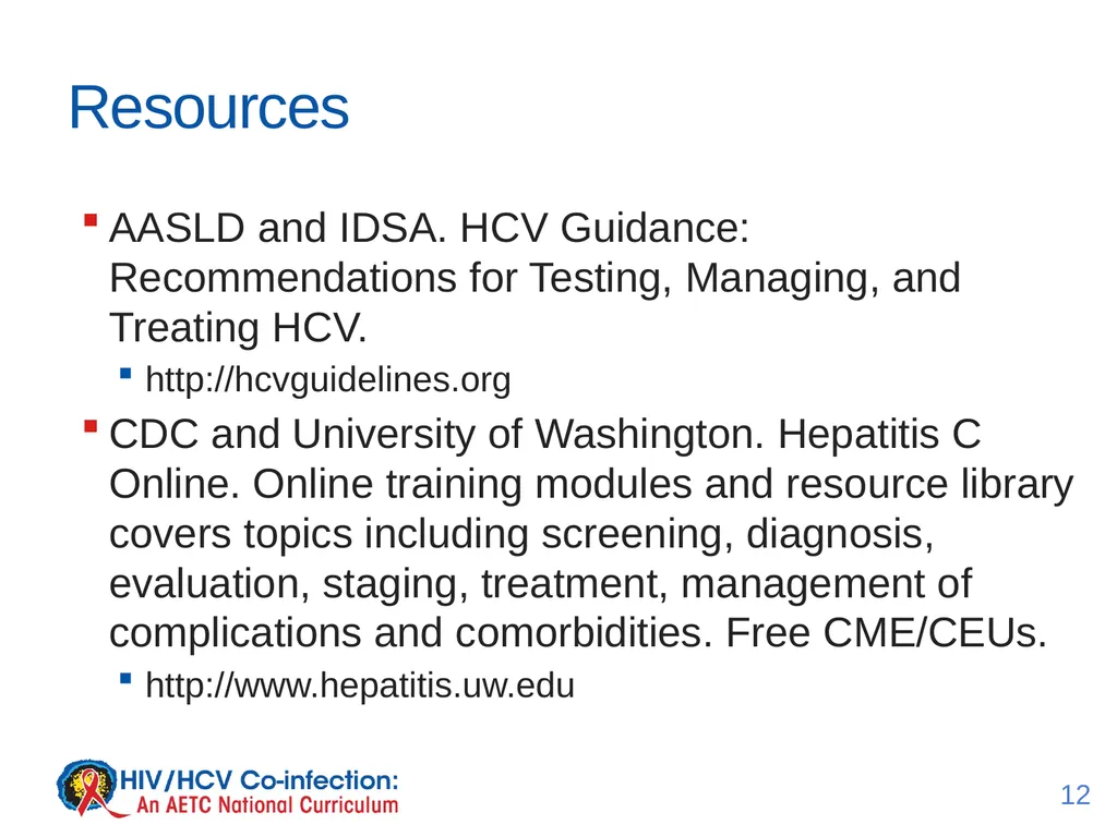 July 2017 Lesson 2: Acute Hepatitis C Virus - slide 12 of 15