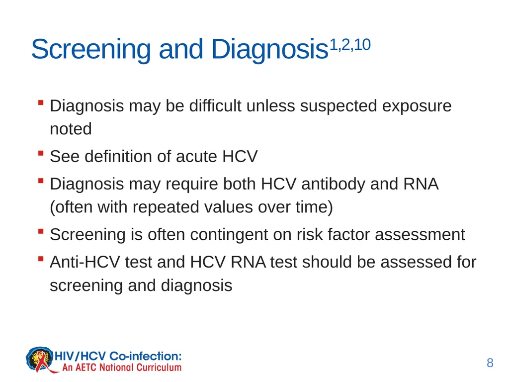 July 2017 Lesson 2: Acute Hepatitis C Virus - slide 8 of 15
