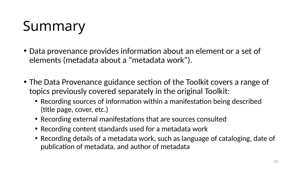 Data Provenance Module 9 1 Navigate the Data - slide 22 of 22